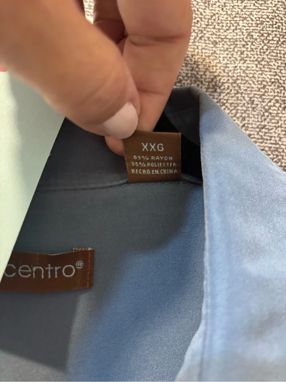 Centro Blue Short-Sleeve Button-Down Shirt Dark Brown Stripes EUC Retro Vibes